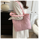 Winter Padded Shoulder Bag for Women Large Capacity Top HandleBag Winter Quilted Cloud Handbag Shopping Bags Bolsas Para Mujeres
