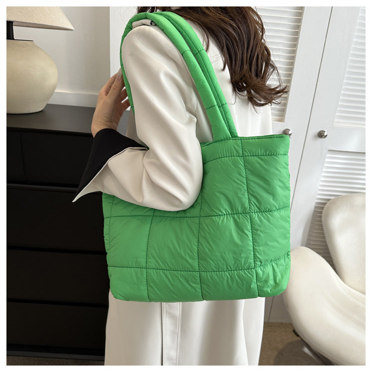 Winter Padded Shoulder Bag for Women Large Capacity Top HandleBag Winter Quilted Cloud Handbag Shopping Bags Bolsas Para Mujeres