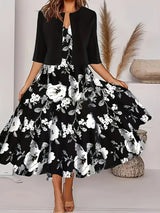 Floral Print Two-Piece Dress Set