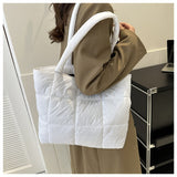 Winter Padded Shoulder Bag for Women Large Capacity Top HandleBag Winter Quilted Cloud Handbag Shopping Bags Bolsas Para Mujeres