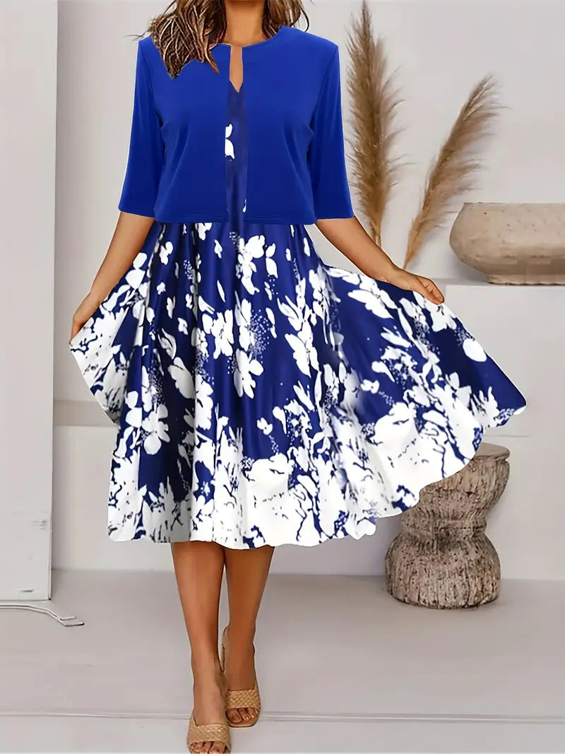 Floral Print Two-Piece Dress Set