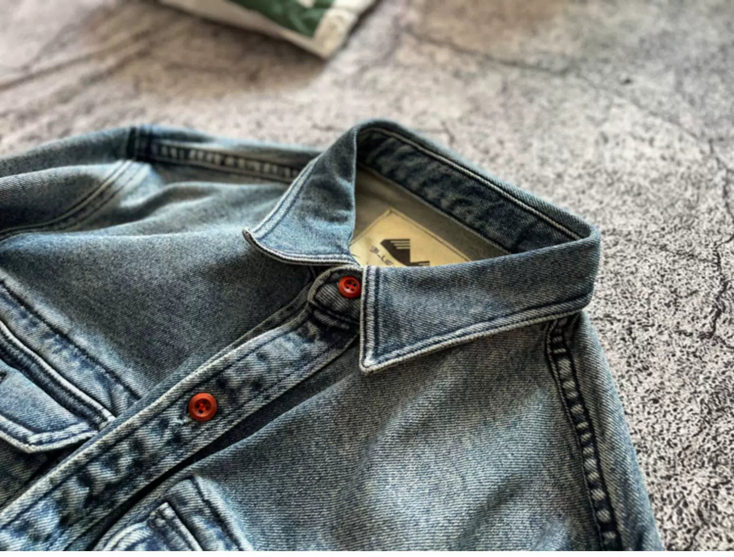 Heavyweight Stretchy Denim Shirt | Fall/Winter | 100% Cotton | Blue Washed | Thick Long-Sleeve Shirt for Men / Outerwear