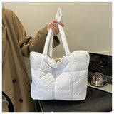 Winter Padded Shoulder Bag for Women Large Capacity Top HandleBag Winter Quilted Cloud Handbag Shopping Bags Bolsas Para Mujeres