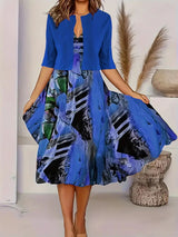 Floral Print Two-Piece Dress Set