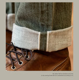 RT-511 Heavy Weight Indigo Selvage Washed 14oz Pants Sanforized Thick Raw Denim Jean Red Tornado