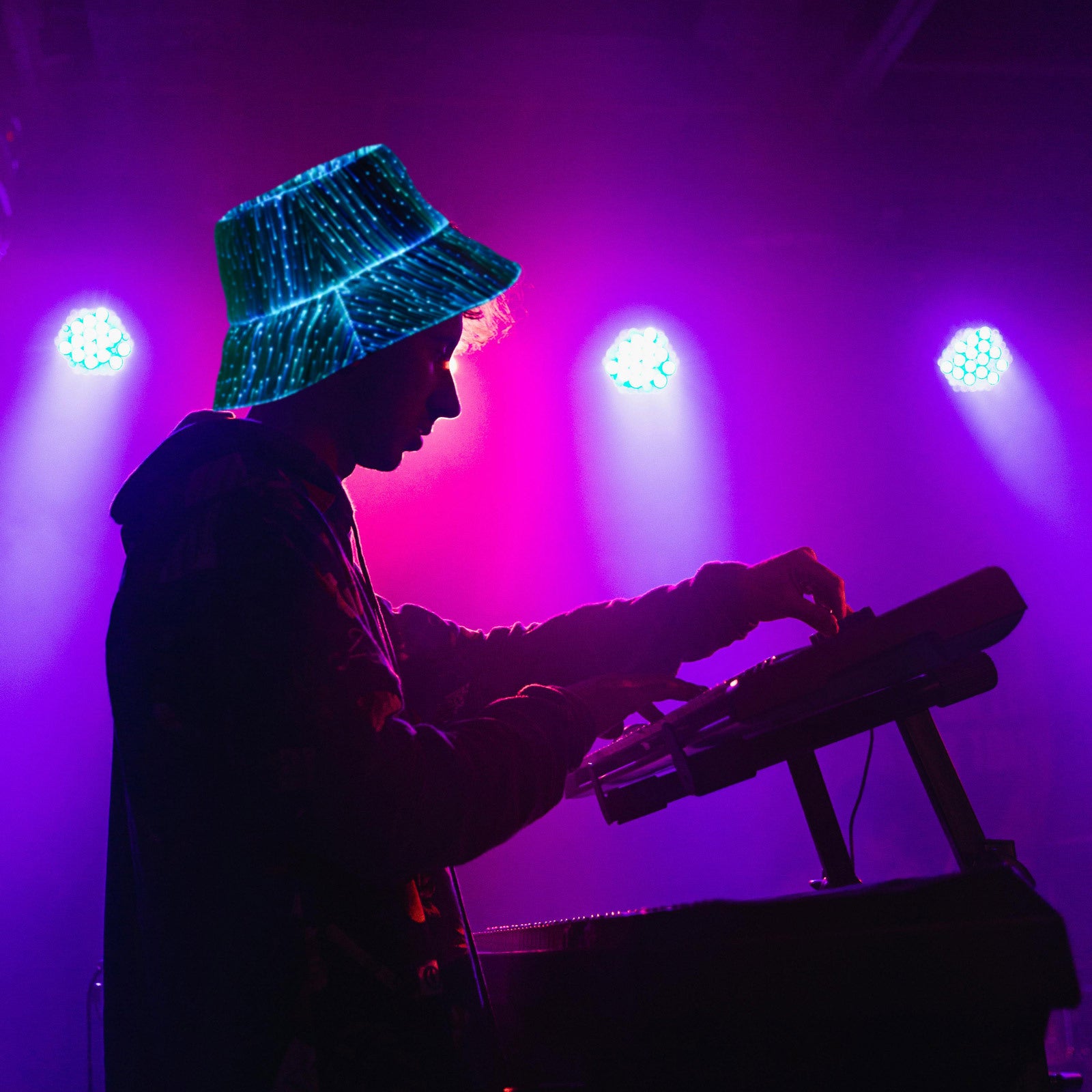 Luminous Fiber Optic Cyberpunk Bucket Hat