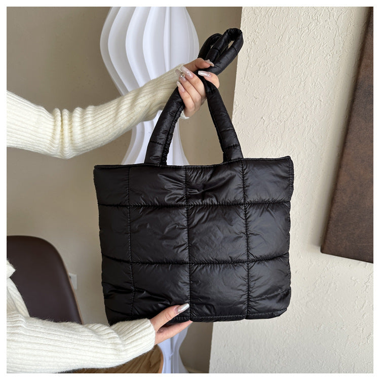 Winter Padded Shoulder Bag for Women Large Capacity Top HandleBag Winter Quilted Cloud Handbag Shopping Bags Bolsas Para Mujeres