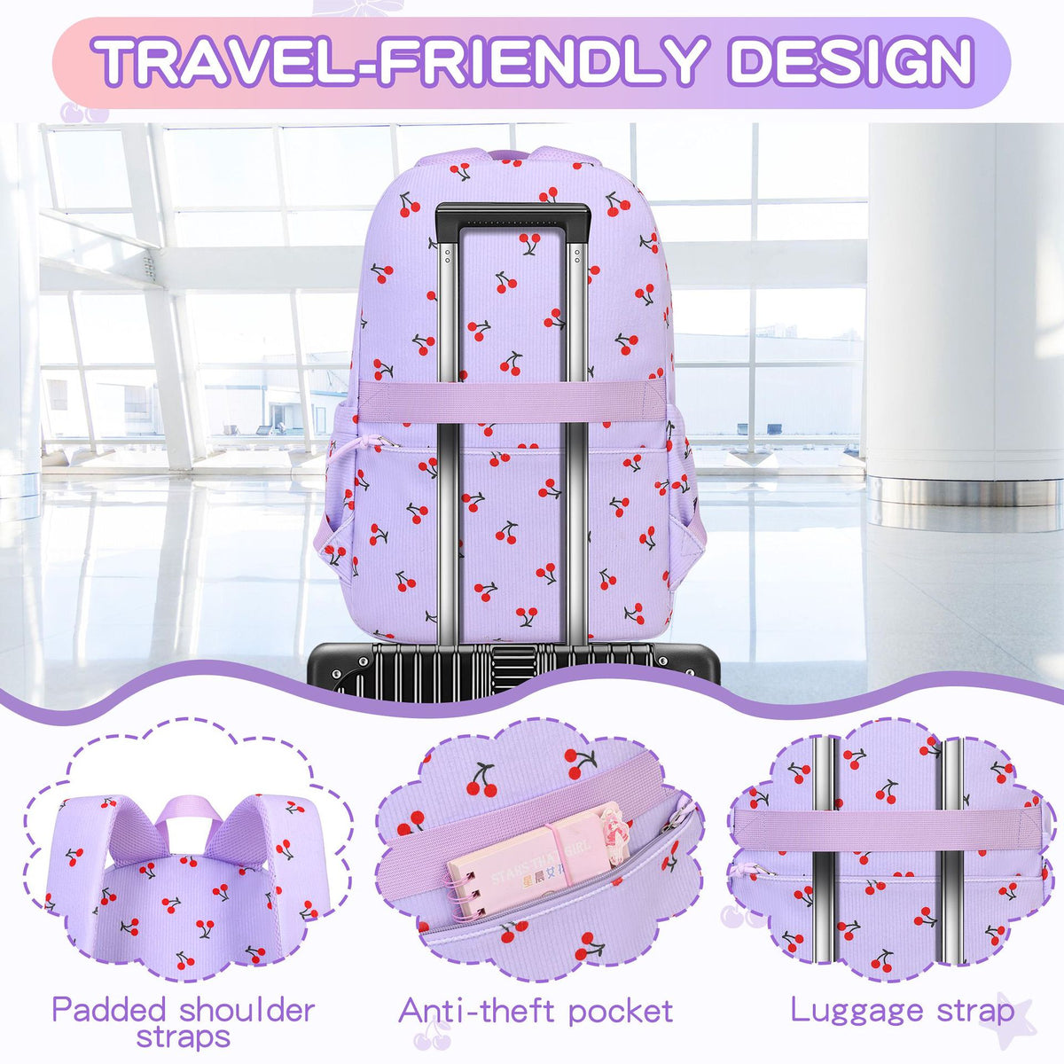 Corduroy Girls School Bags Korean Style Daily Backpack For Women lightweight bow Travel Backpacks Teenagers Casual Bags