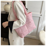 Winter Padded Shoulder Bag for Women Large Capacity Top HandleBag Winter Quilted Cloud Handbag Shopping Bags Bolsas Para Mujeres
