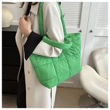 Winter Padded Shoulder Bag for Women Large Capacity Top HandleBag Winter Quilted Cloud Handbag Shopping Bags Bolsas Para Mujeres