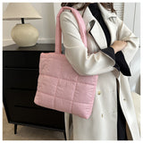 Winter Padded Shoulder Bag for Women Large Capacity Top HandleBag Winter Quilted Cloud Handbag Shopping Bags Bolsas Para Mujeres