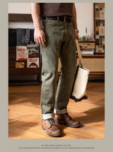 RT-511 Heavy Weight Indigo Selvage Washed 14oz Pants Sanforized Thick Raw Denim Jean Red Tornado