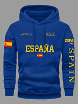 Spanish Flag Graphic Pullover Hoodie
