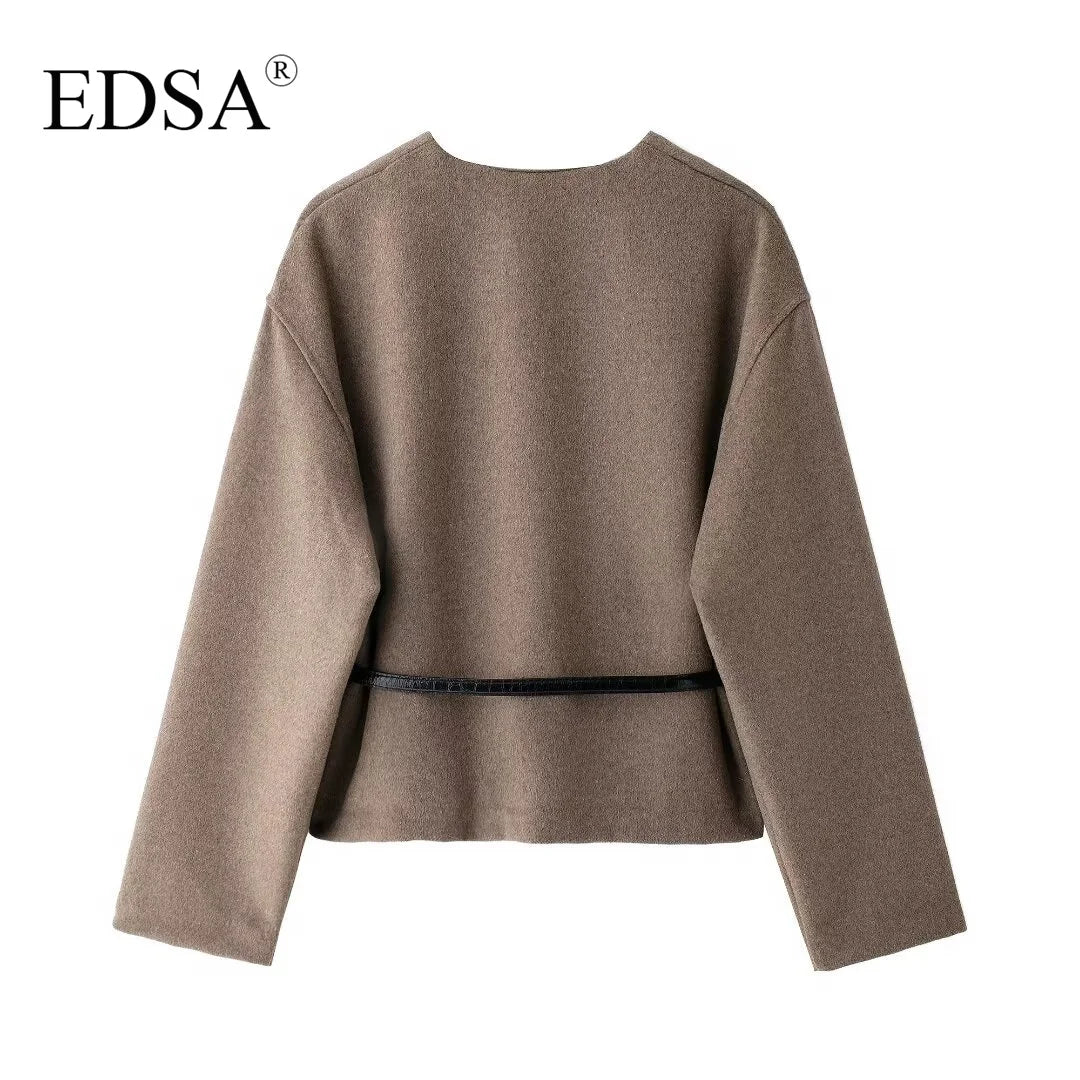 Elegant Belted Wrap Jacket