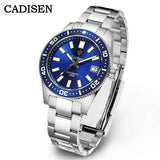 CADISEN New 38mm Diver Mens Watch Japan 8215 Automatic Mechanical Sapphire Glass Date Luminous 100M Waterproof Wrist watch Men