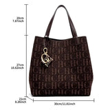 CH Women's Handbag Large Capacity Women's Simple Daily Commute Versatile Solid Color Letter Printed Design Shoulder Bag