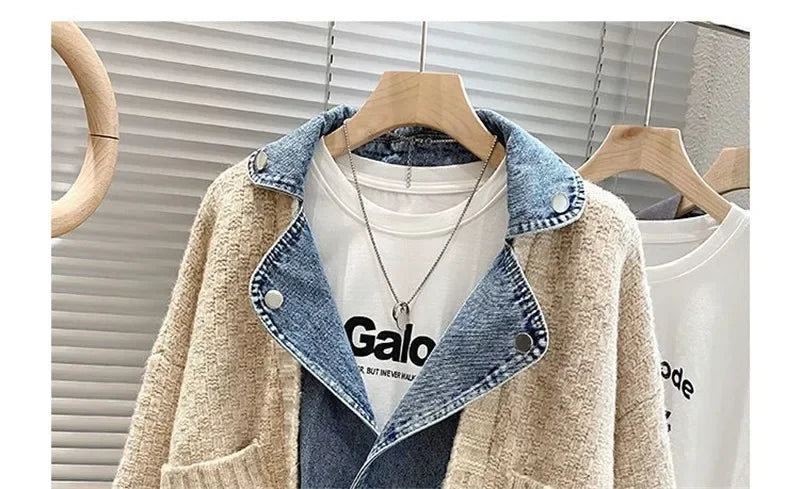 Layered Denim Jacket | Autumn/Winter Mixed-Media Streetwear