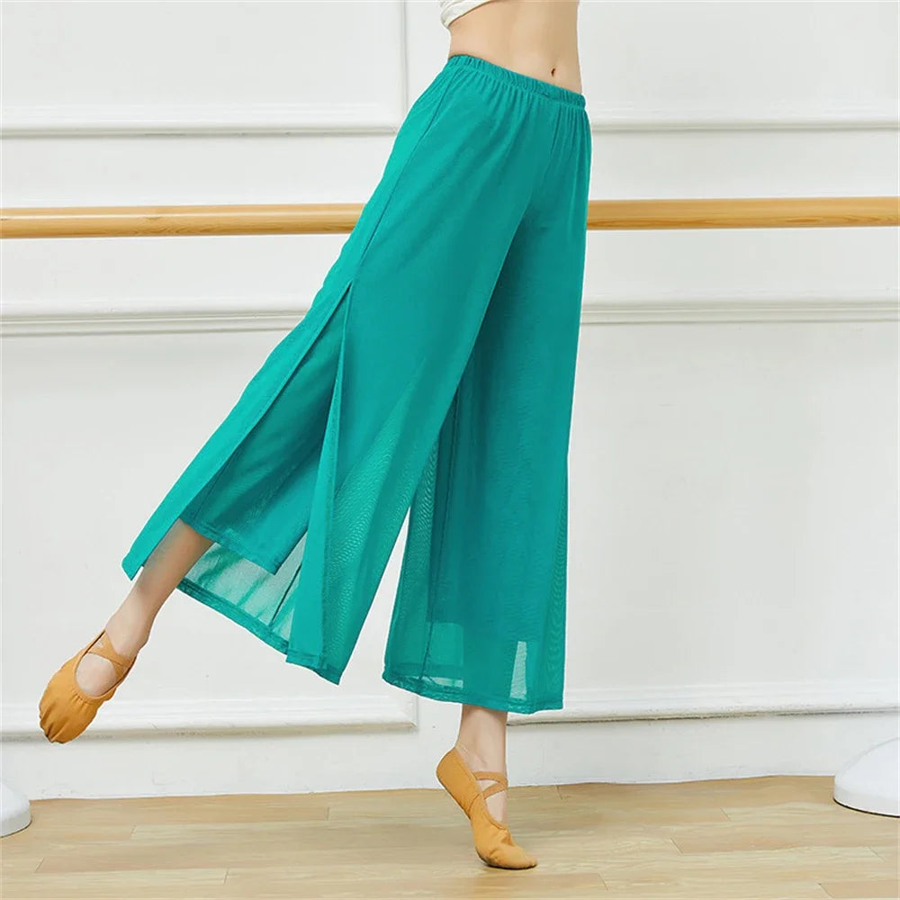 Women's Wide-Leg Nylon Dance Pants