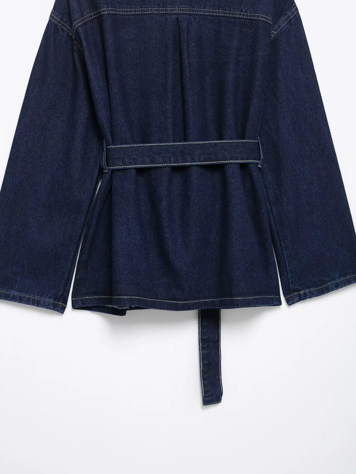Vintage Denim Jacket with Waist Sash – High Street USA-Made Outerwear