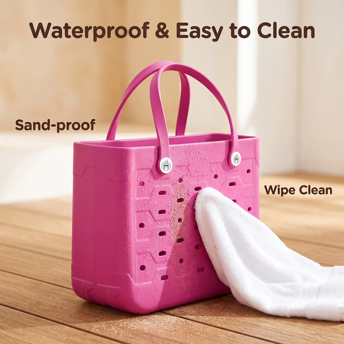 EVA Large Tote Bag Beach Storage 2 in 1 Waterproof Lightweight Travel Handbag for Women