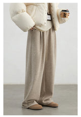 Women's High-Waisted Pleated Wide-Leg Trousers
