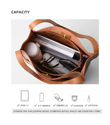 2025 New Women Bag Female Luxury Fashion Shoulder Bags Lady Soft 100% Cowhide Genuine Leather Niche Design Tote Bucket Handbag