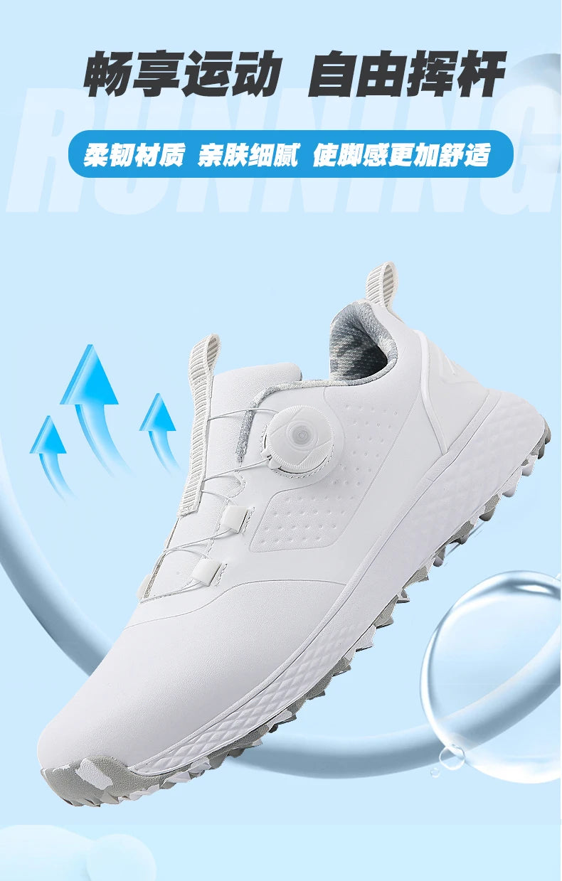 Men's Waterproof Golf Sneakers – Quick-Lacing Professional Golf Shoes