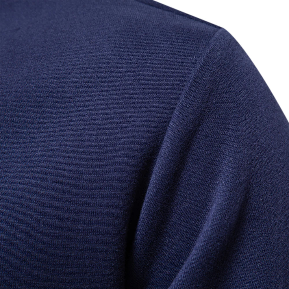 Men’s Cotton-Blend Polo Collar Sweatshirt