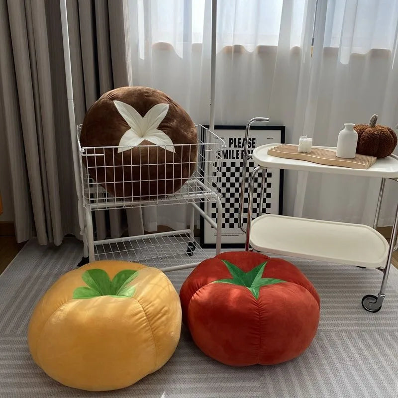 ins cute soft cute mushroom tomato futon cushion bed cushion doll throw pillow lazy living room sofa pillow