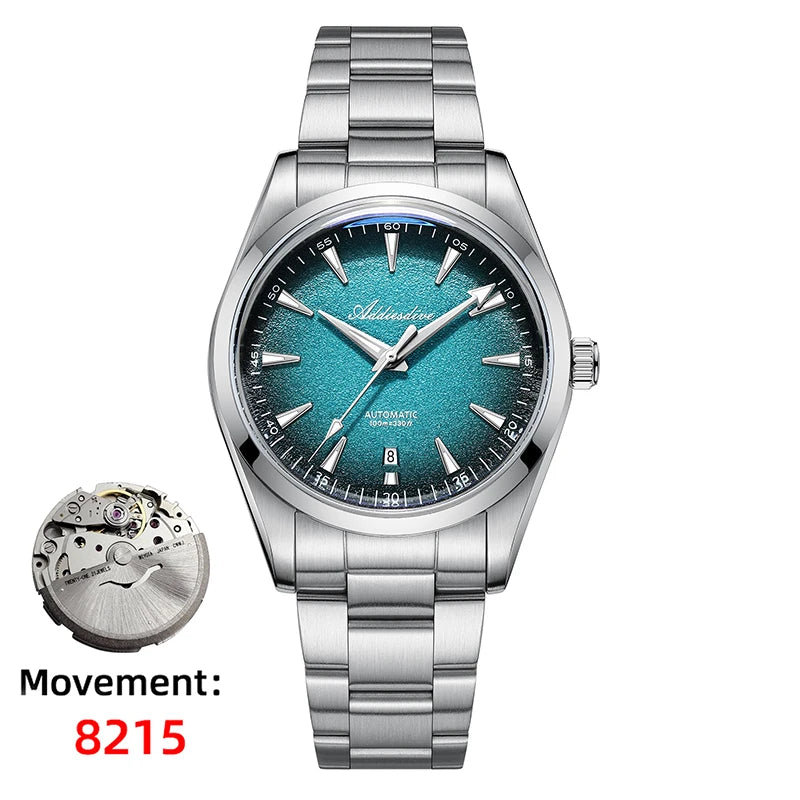 ADDIESDIVE Japan 8215 Men's Watch Bubble Mirror Glass Dress Automatic Mechanical Watch Super Luminous Luxury New Watches For Men