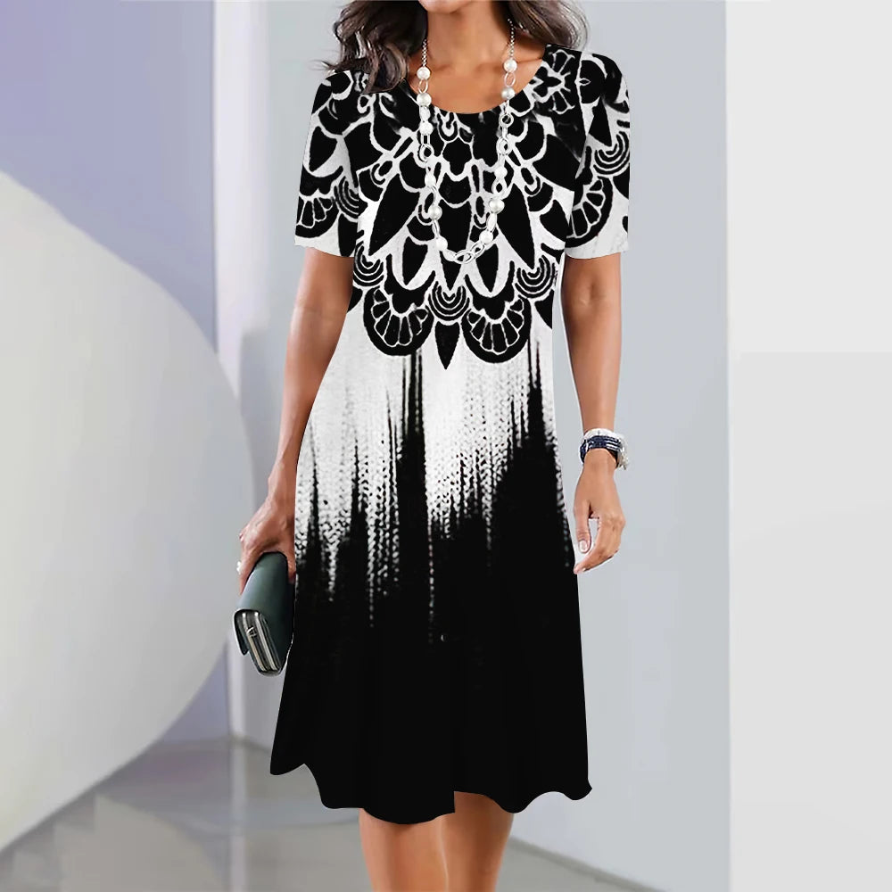 Women’s Striped Short-Sleeve Summer Dress