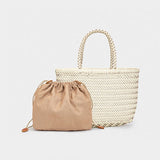 Genuine Leather Tote Bags Luxury Designer Handbag Handwoven Weaving Casual Shopping Bag Vintage Big Tote Purse Hand Bags