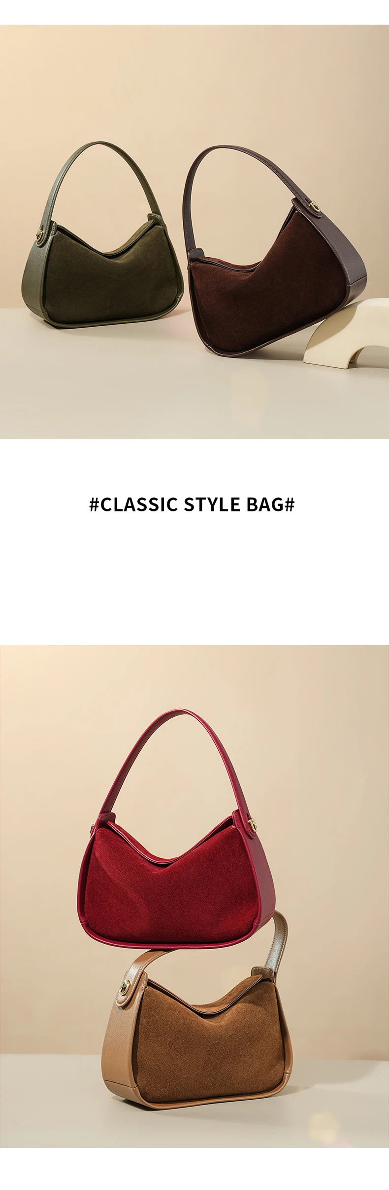 2025 New Suede Leather Crossbody Bag Unique Design Shoulder Pack Women Work Commuting Handbag Urban Beauty Box Tote Messenger