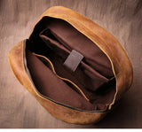LUOKIR High Quality Genuine Leather Backpack Vintage Crazy Horse Cowhide Luxury School Bag Computer Knapsack For 15 Inch Laptop