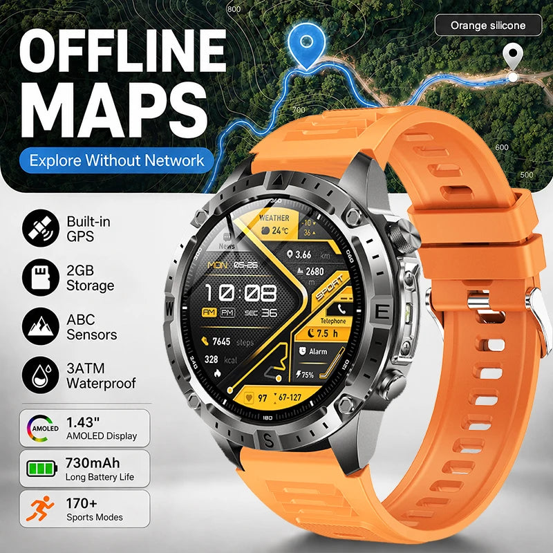 GUHUAVMI TANK Y102 – Military GPS Smart Watch for Men