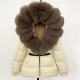 Real Fox Fur Hooded Duck Down Puffer