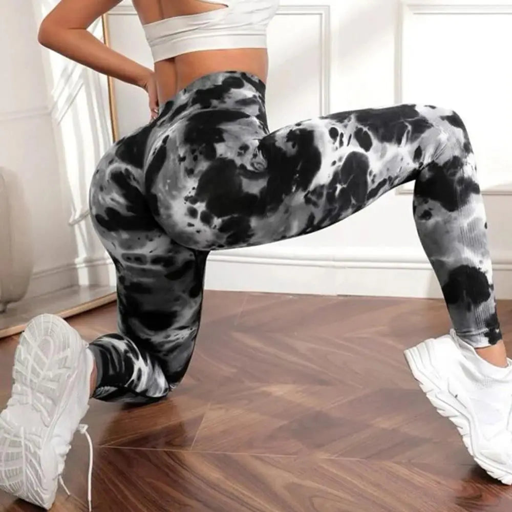 Women's 3D Tie-Dye Seamless Push-Up Leggings
