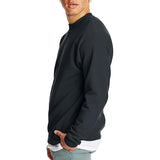 Men's Solid Crew Neck Pullover Sweatshirt
