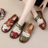 Newest gladiator summer sandals women's big size 43 woman real leather sandals ladies patchwork strap Non-slip flats