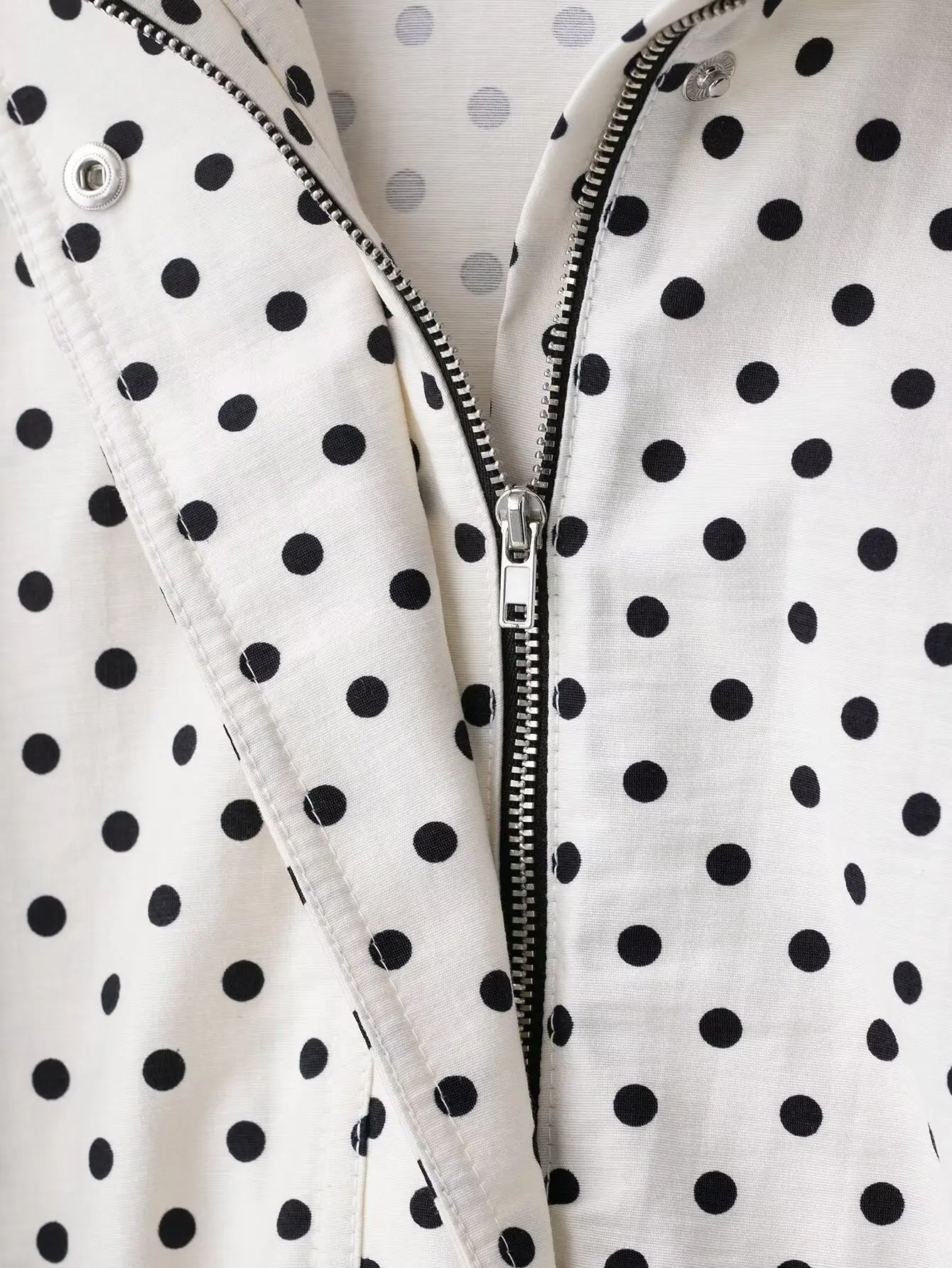 Fashion Polka Dot Shorts Sets For Women 2026 Spring Drawstring Bomber Jacket High Waist Shorts 2 Pieces Set Woman Outfits