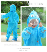 Kids Waterproof Dinosaur Raincoat – Hooded Jumpsuit
