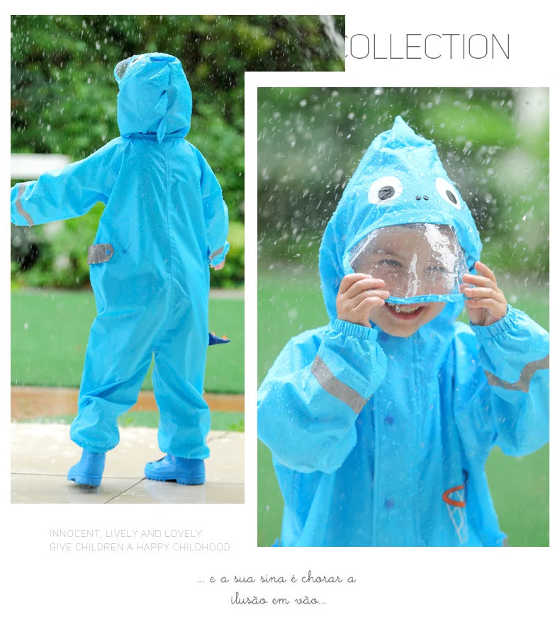 Kids Waterproof Hooded Rainsuit – Boys & Girls