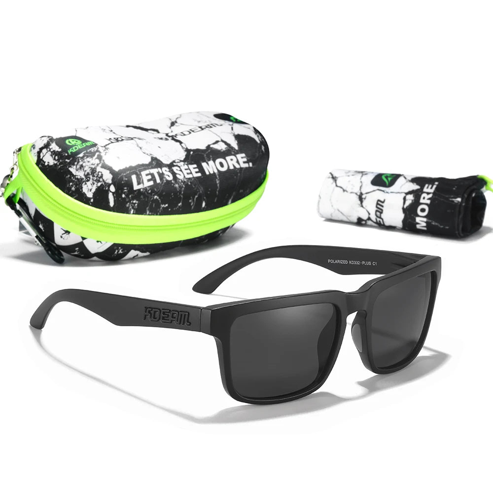 KDEAM Large Size Men's Sunglasses Polarized Photochromic Night Vision Goggles Oversized Sun Glasses With 154mm Width KD332 PLUS