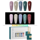 AS 15ml Glitter Cat Magnetic Nail Gel Polish Set 5 Colors Holographic Semi Permanent UV Gel Soak Off Sparkling Nail Art Varnish