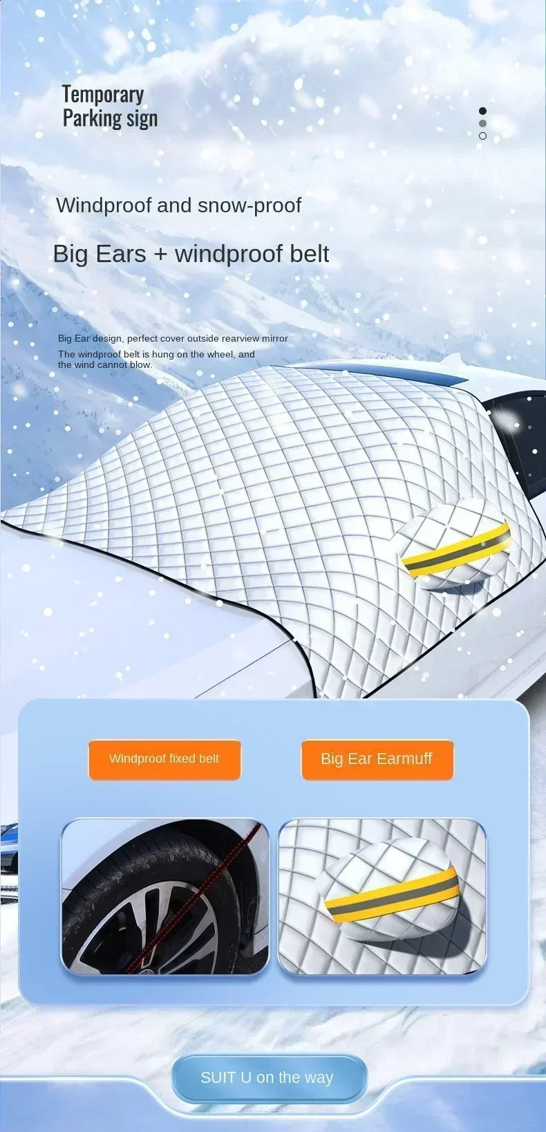 Universal Half Car Cover – Snow, Frost & Sun Shield