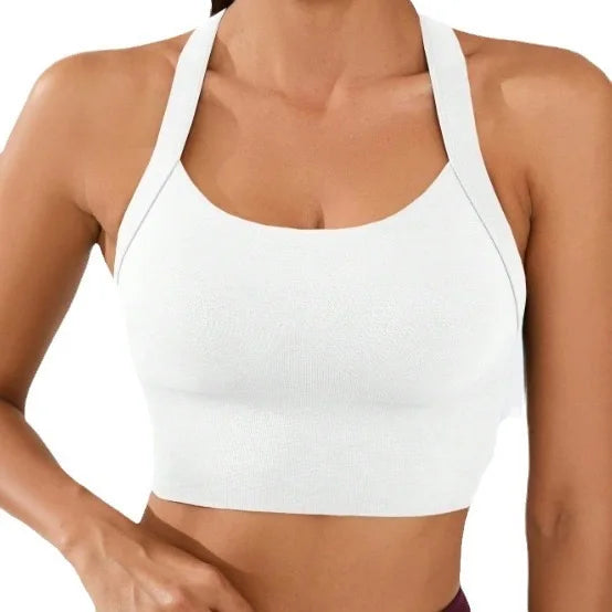 Cross-Back Adjustable Seamless Sports Bra Set – Breathable & Pad-Free