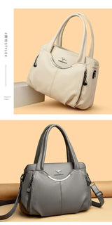 Genuine Soft Leather Handbags for Women Vintage Shoulder Tote Bag Luxury Designer Ladies Large Capacity Purse Bags Sac A Main