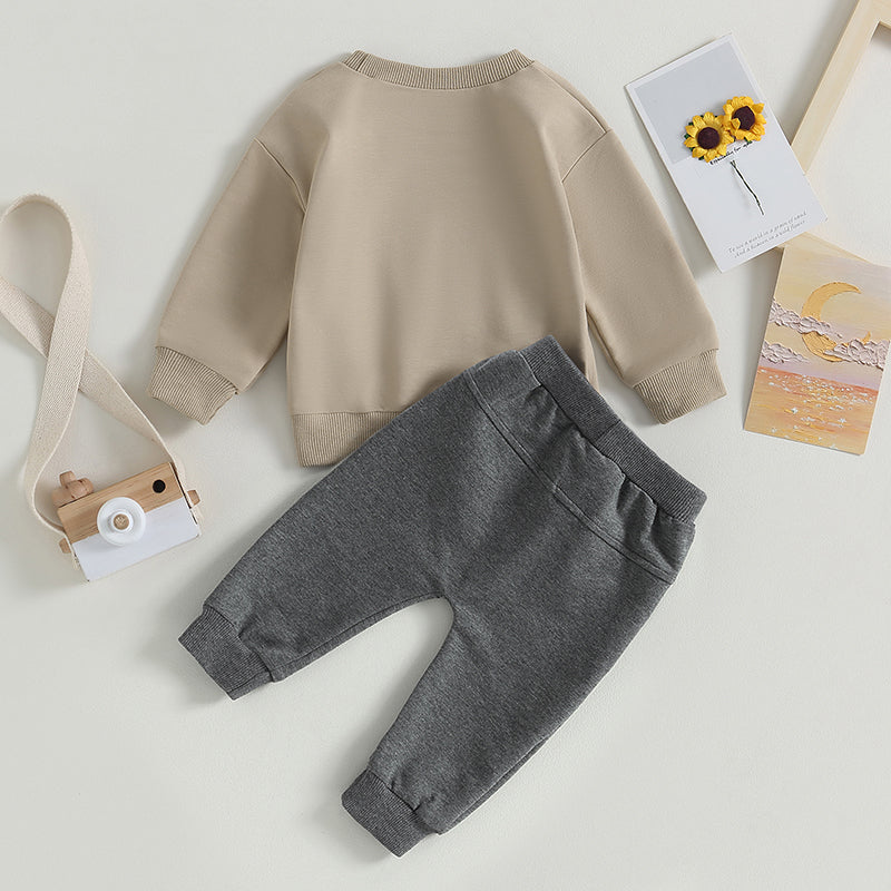 Toddler Boy "Little Dude" 2-Piece Fall/Winter Outfit | Long Sleeve Sweatshirt & Pants Set