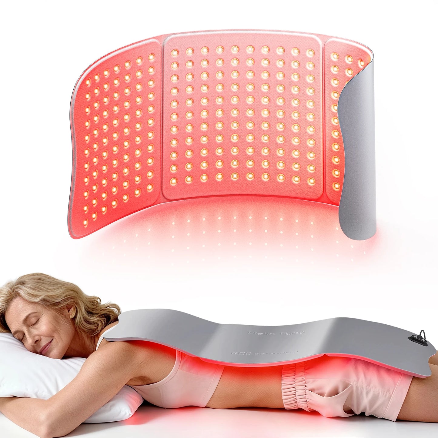 Upgraded Hello Face L7 Large Red Light Therapy Mat 792pcs LEDs 660 & 850nm Infrared Light Therapy Pad For Full Body Pain Relief