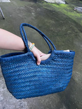 100% Natural Cowhide Weave Handbags Fashion Small Manual Hand Made Ladies Woven Handbag Exquisite Tote Dating Shopping Bags
